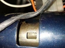 Lever attaches to the steering column