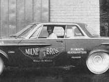 1962 Plymouth Fury Hardtop 413 Super Stock Milne Brothers Drag Car Side Bw