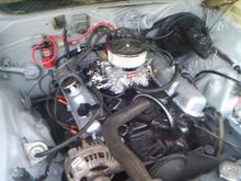 Edelbrock streetmaster intake, Edelbrock Carb, msd coil, Mallory Ignition........bolt ons