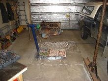 getting the floor ready for a mess. lol