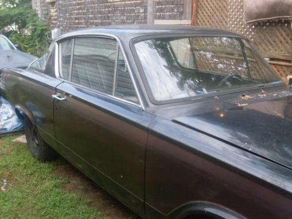 Passenger view, Dodge Dart nose on it.