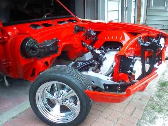 This is the 69 Camaro Ive been working on for 4 years, 
I had to put a new roof, two quarters, cowl, floor pan
just about everything but it was a basket case I broght 
back to life.