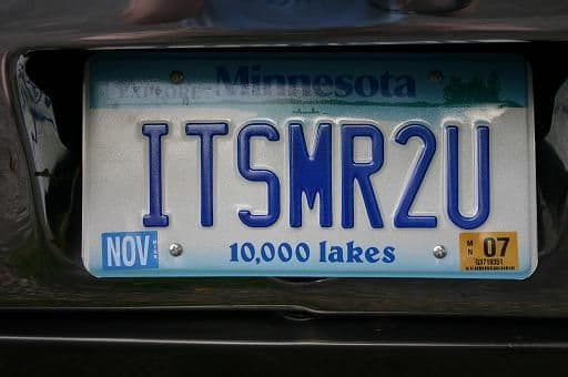 License Plate - had to wait for many years for this to come available in MN.....