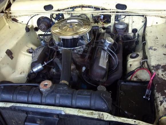 The 273 Charger 4-barrel. Solid lifter cammed with adj rockers. Upgraded the ignition to electronic.