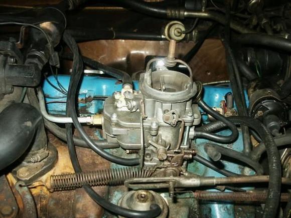 First project, rebuilt the carb nothing to hard. Cant wait to put in the new four barrel and 340 Torker II intake.