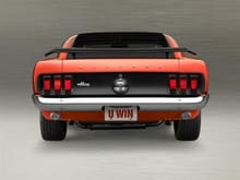 The 1969 Boss 302 Mustang- this is the view that the person following you from behind would see.
