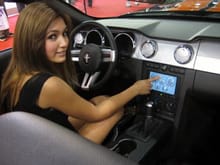 Misa, our spokesmodel at the show and mustang.  She was demonstrating how the Magden M.1b Performance Computer works.