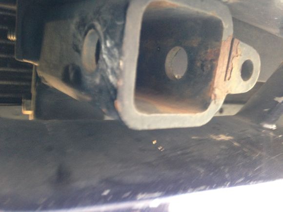Some rust on both sides.  Looks like it's made for towing or something.