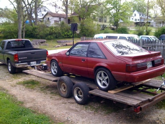 mustang going to track