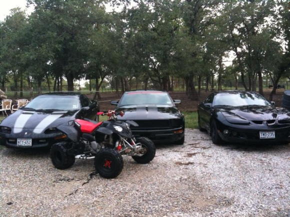 '96 Camaro, '06 Mustang, '00 Firebird, and '07 Polaris Predator