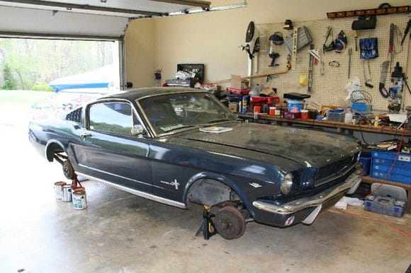 My Mustang in the Garage
