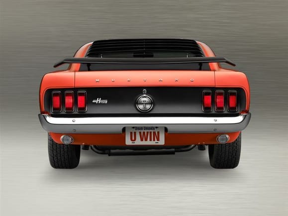 The 1969 Boss 302 Mustang- this is the view that the person following you from behind would see.