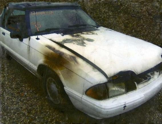 This is the car I purchased for $300 at a tow yard. This did not catch on fire, but a car next to it did