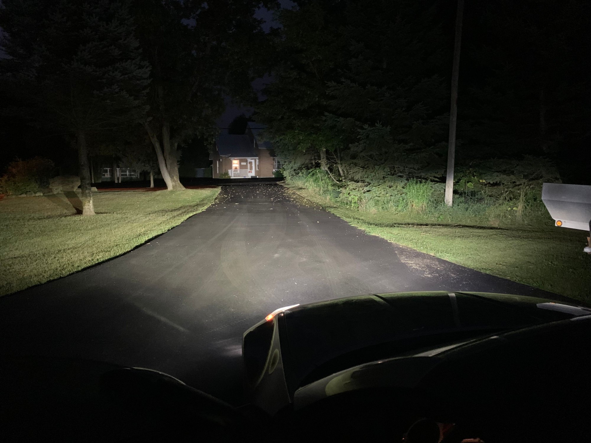 Driveway, low beams
