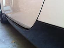 Mirrored finish paint of stock side skirts