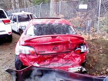 Damage after being rear ended  at 110km/H