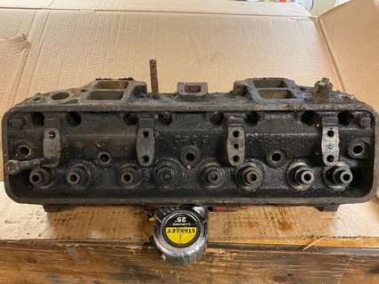 Cylinder heads for a Ford Y-block motor.