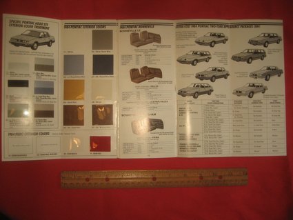 1984 Pontiac Colors and Interiors brochure