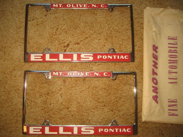 NOS  Ellis Pontiac  License Plate Frames