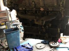 Stripped everything off the 1.8t Engine ready to mate up to the bellhousing tomorrow and tack weld the Engine mounts.     