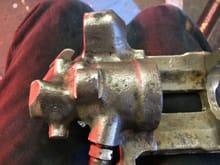 Here you can see a caliper after it has been dipped in bilt hamber C rust remover