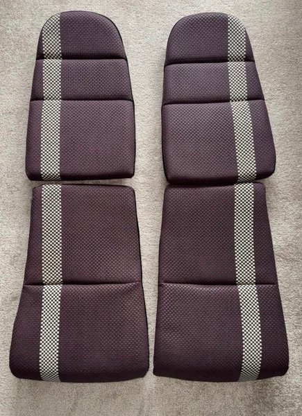 Porsche Bucket Seat Inserts (Dark Maroon / Chalk Stripe)  for Sale $2,250 