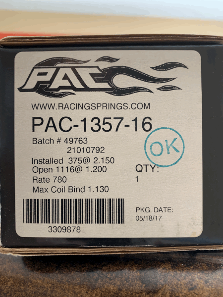PAC - 1357-16  for Sale $400 