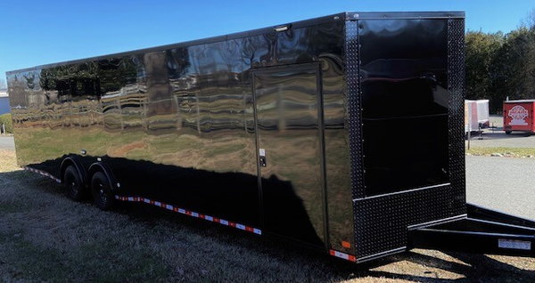 New 8.5x32VNose Tandem Axle Race Car Trailer Blacked Out pkg  for Sale $29,880 