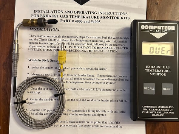 Exhaust Gas Temperature Monitor Kit Computech Systems  for Sale $125 