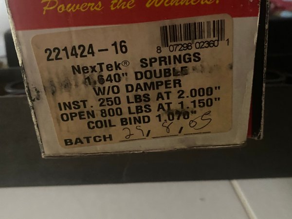 Manley 221424-16 Manley 23649-16 Springs& Retainers  for Sale $400 