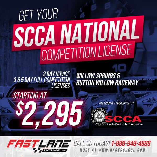 SCCA, NASA, VARA & FIA Competition Licensing!