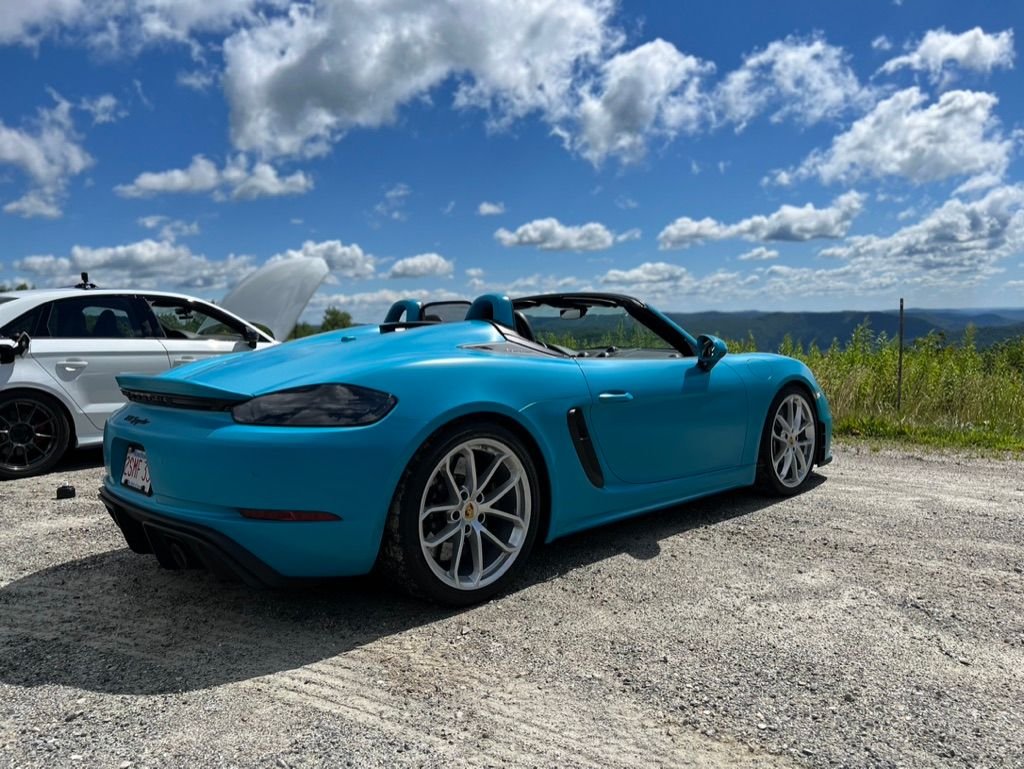 2021 Porsche 718 Spyder - '21 718 Spyder, Miami Blue, PCCB, LWBS, Burmester, Full PPF, CPO until 12/26 - Used - VIN WP0CC2A87MS240130 - 16,800 Miles - 6 cyl - 2WD - Manual - Convertible - Blue - Marlborough, MA 01752, United States