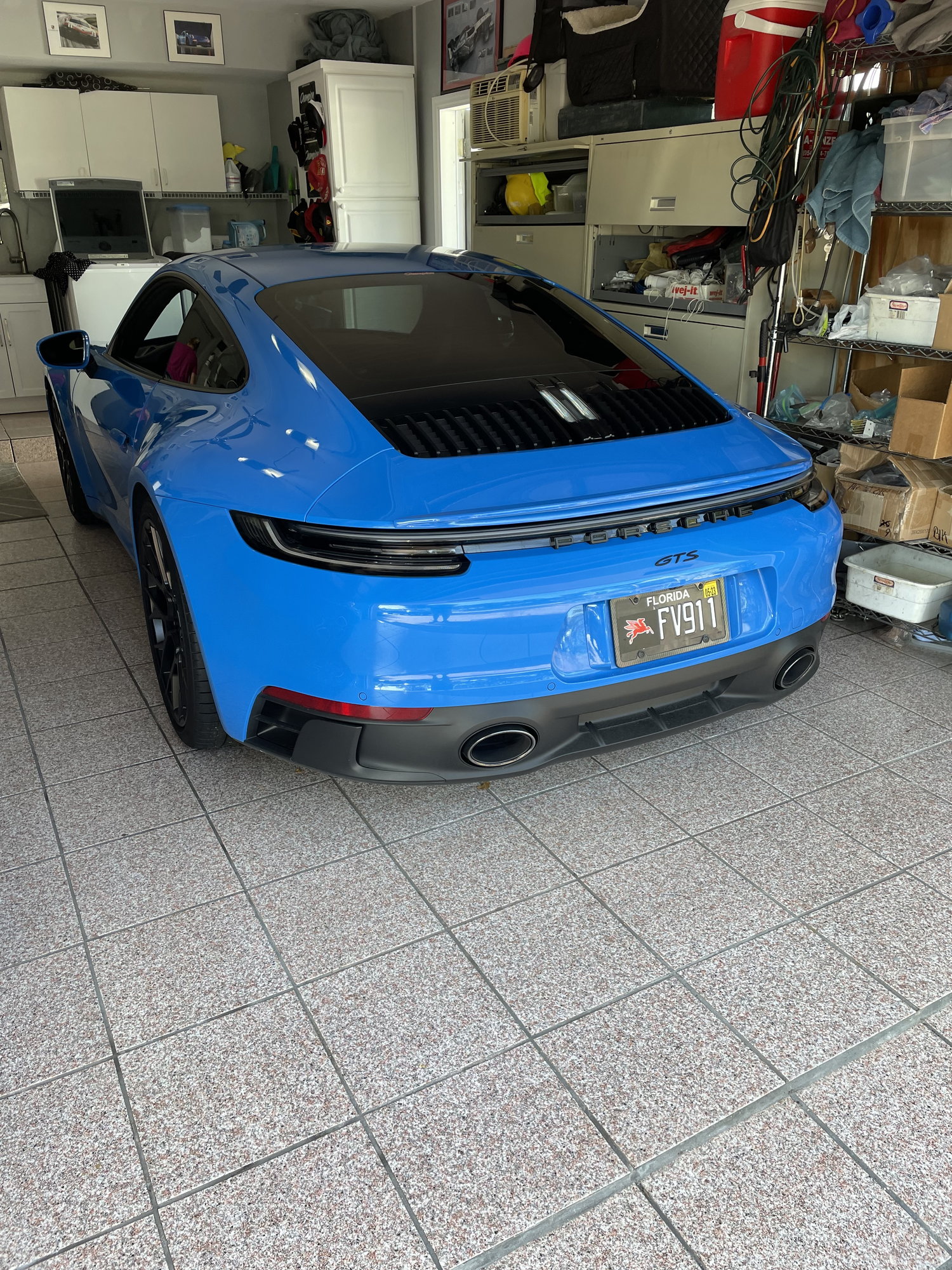 Accessories - 992 REAR SPOILER CARBON FIBRE PAINTED SHARK BLUE - Used - 2020 to 2023 Porsche 911 - Fort Lauderdale, FL 33308, United States