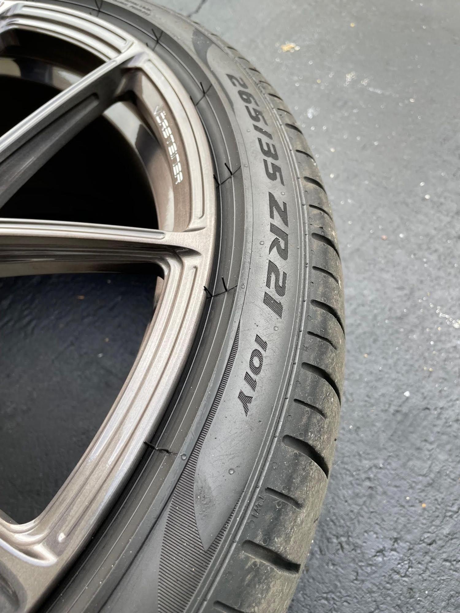 FS 21" Vorsteiner VPX 101 Pirelli Tires TPMS Center Caps Valve Stem