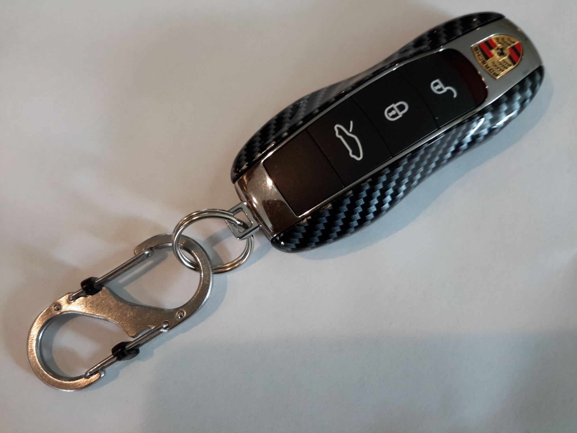 Premium leather key cover for Porsche keys incl. keyring hook +