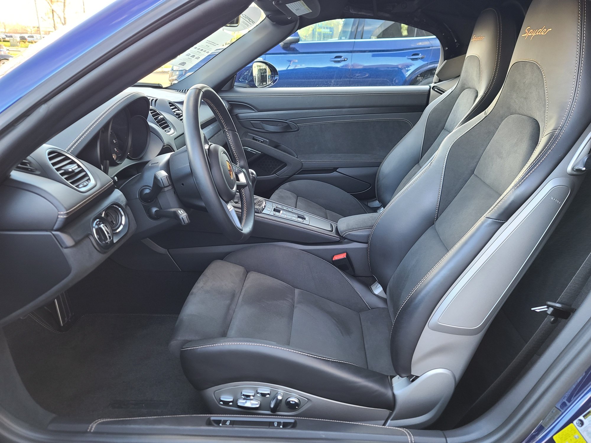 2021 Porsche 718 Spyder - Gentian Blue 982 Spyder with Cognac stitching - Used - VIN WP0CC2A86MS240846 - 1,856 Miles - 6 cyl - 2WD - Manual - Convertible - Blue - Fresno, CA 93650, United States