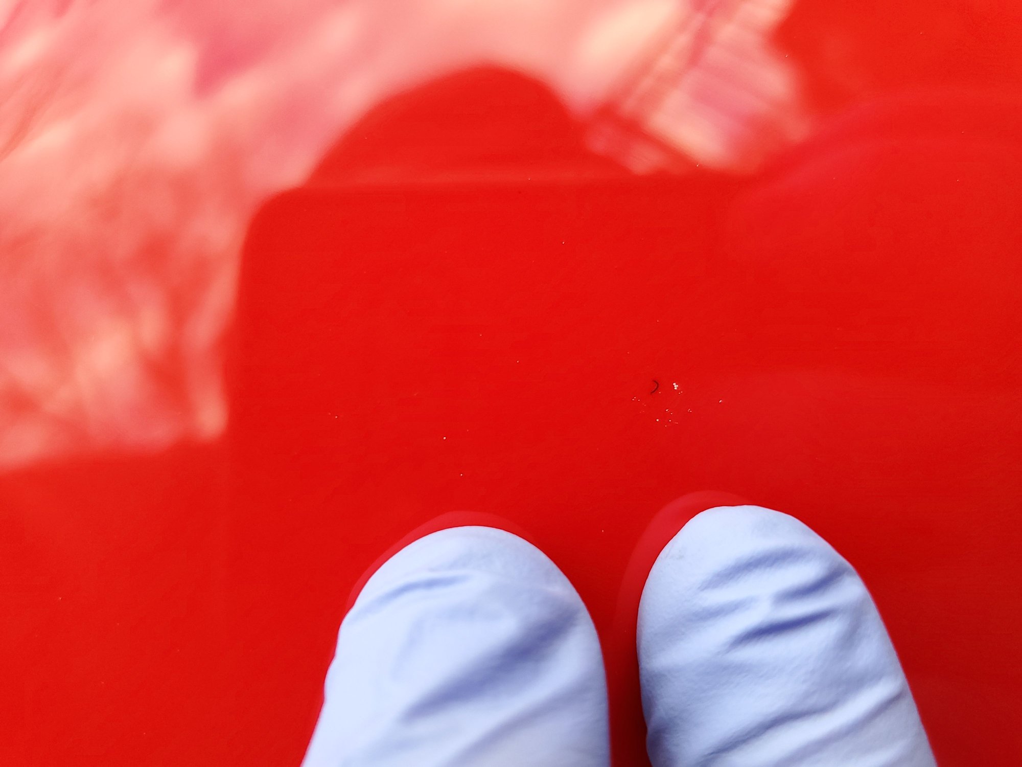 White and black spot under clear coat