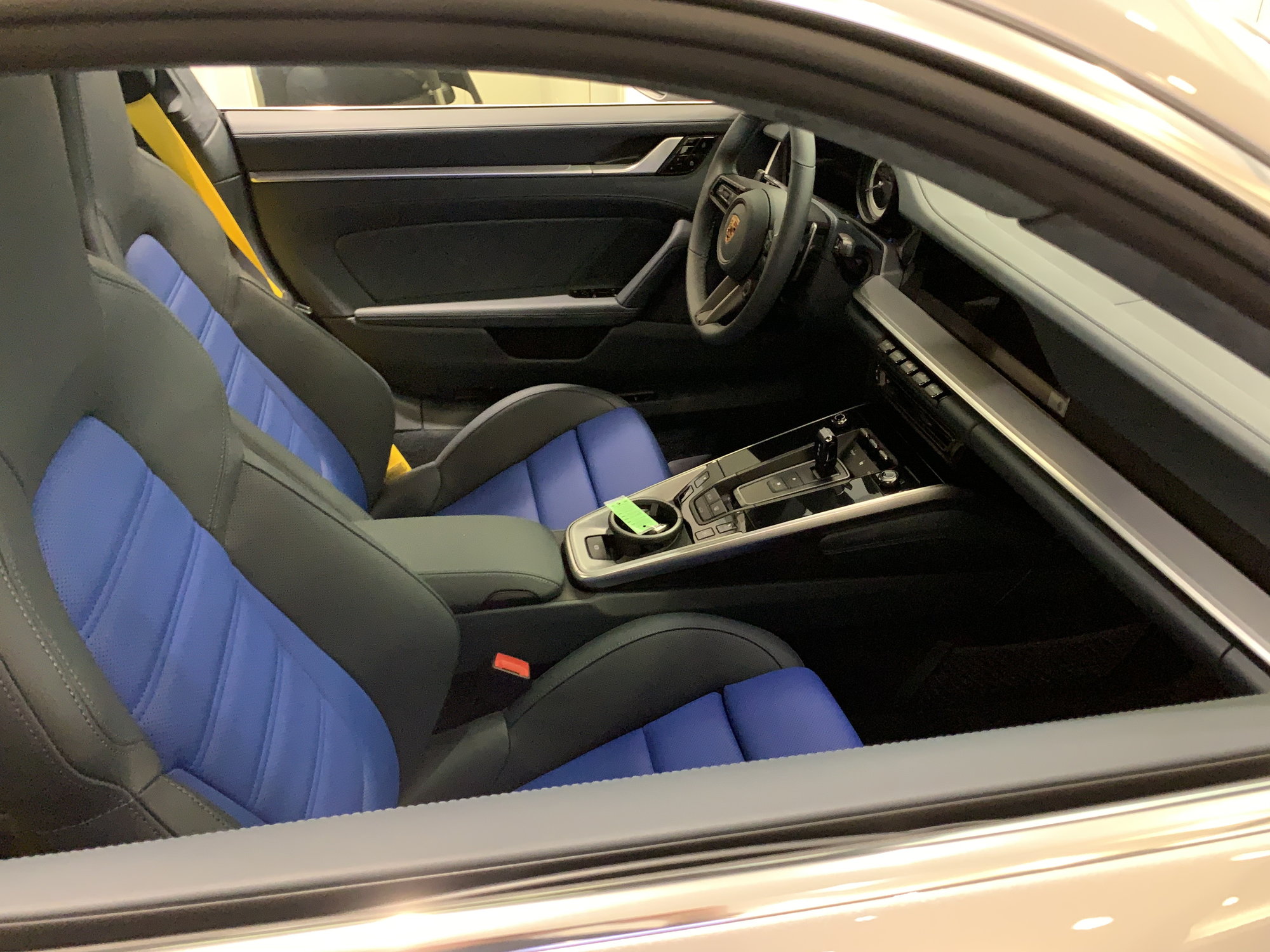 E3 Upholstery on Instagram: All the Bugatti Blue Alcantara was added by us  inside of this Porsche 992 GTS for @j_bayne 💪 • Reupholstered Front Seat  inserts • Center Console Lid with