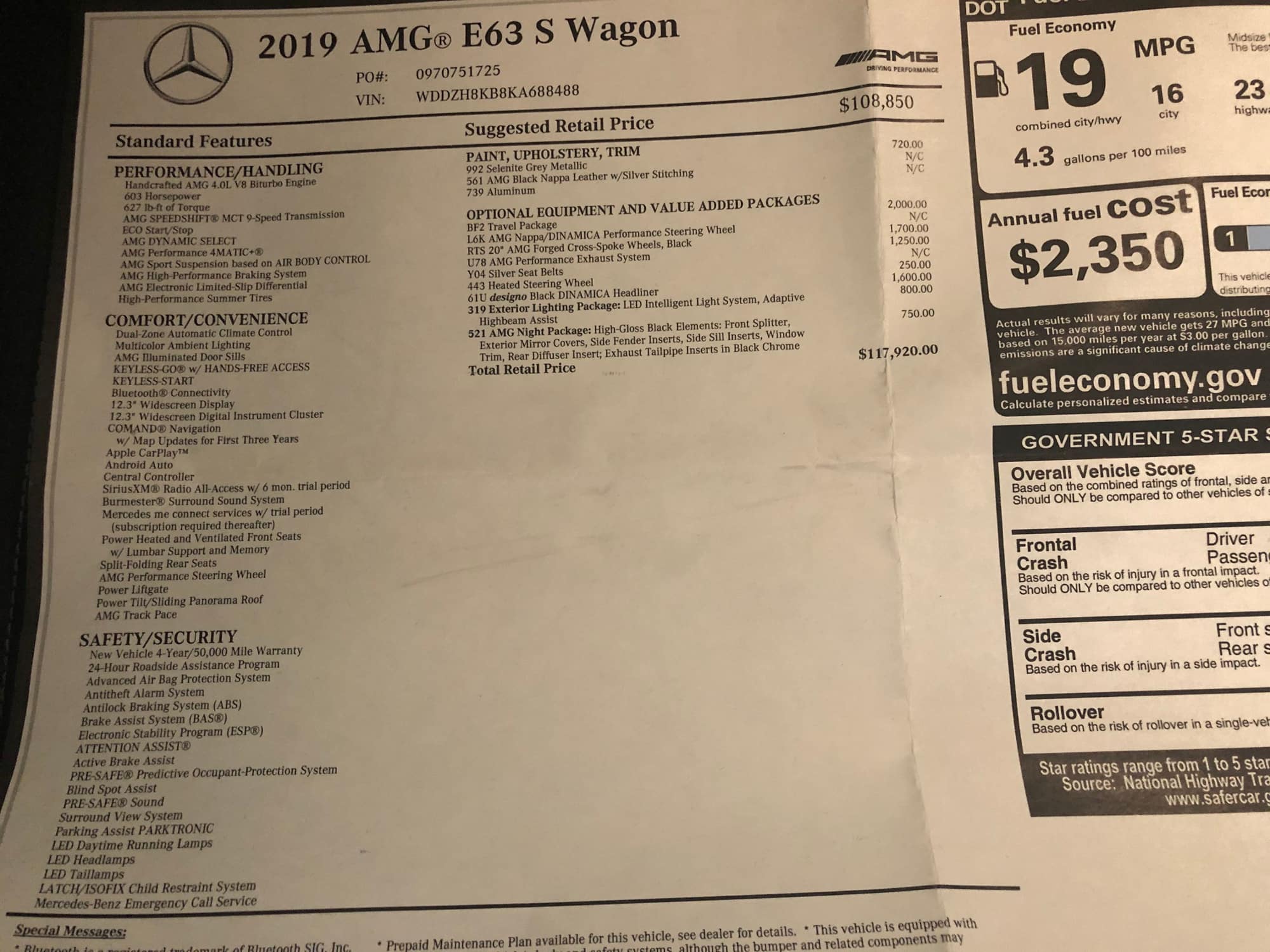 2019 Mercedes-Benz E63 AMG S - 2019 E63S Wagon - Used - VIN wddzh8kb8ka688488 - 5,500 Miles - 8 cyl - AWD - Automatic - Wagon - Gray - Frisco, TX 75036, United States