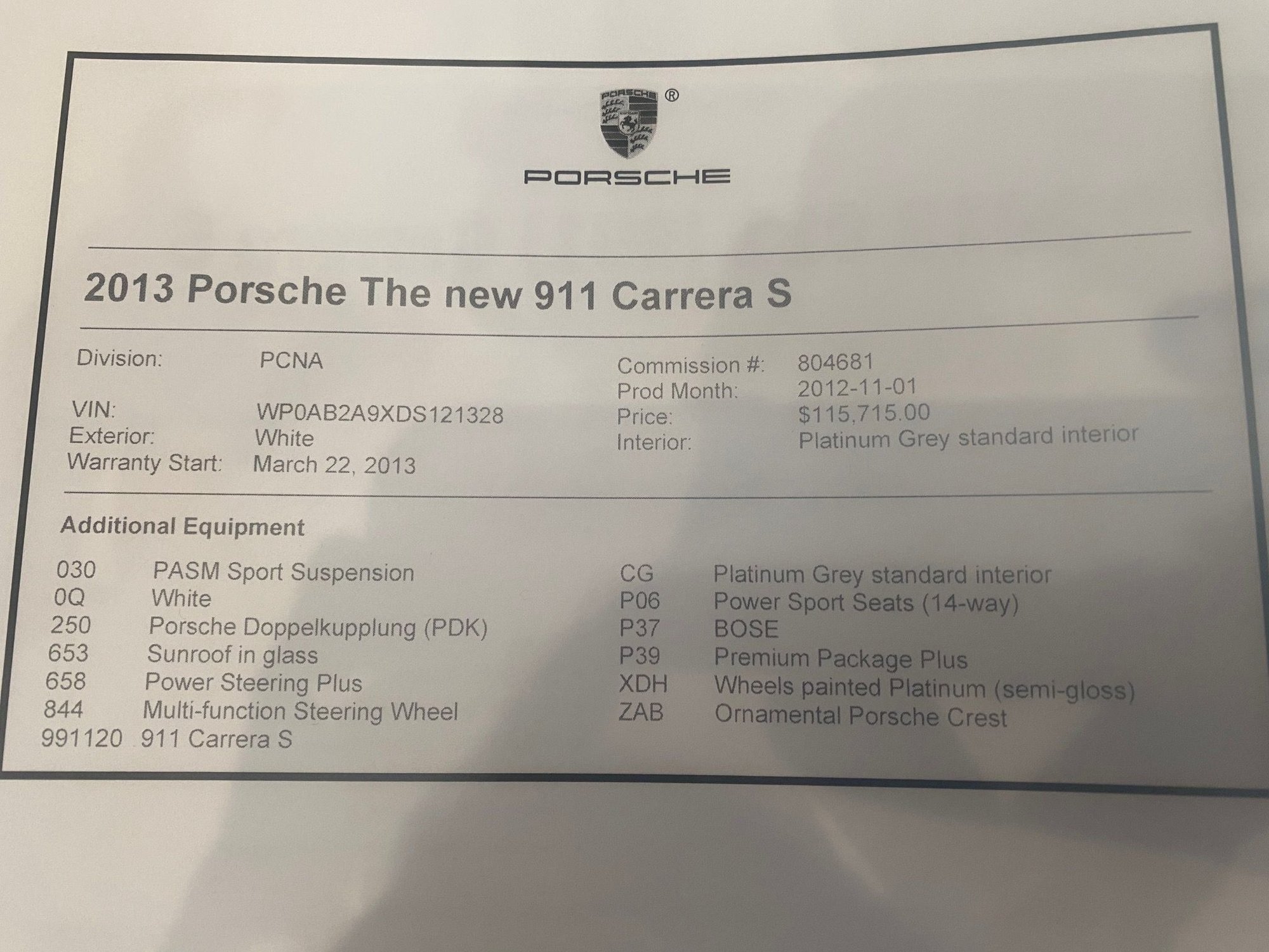 2013 Porsche 911 - 2013 Porsche 911S, 48K miles, PDK, Coupe, no lien, no accidents, 2nd owner - Used - VIN WP0AB2A9XDS121328 - 48,000 Miles - 6 cyl - 2WD - Automatic - Coupe - White - Gainesville, FL 32605, United States