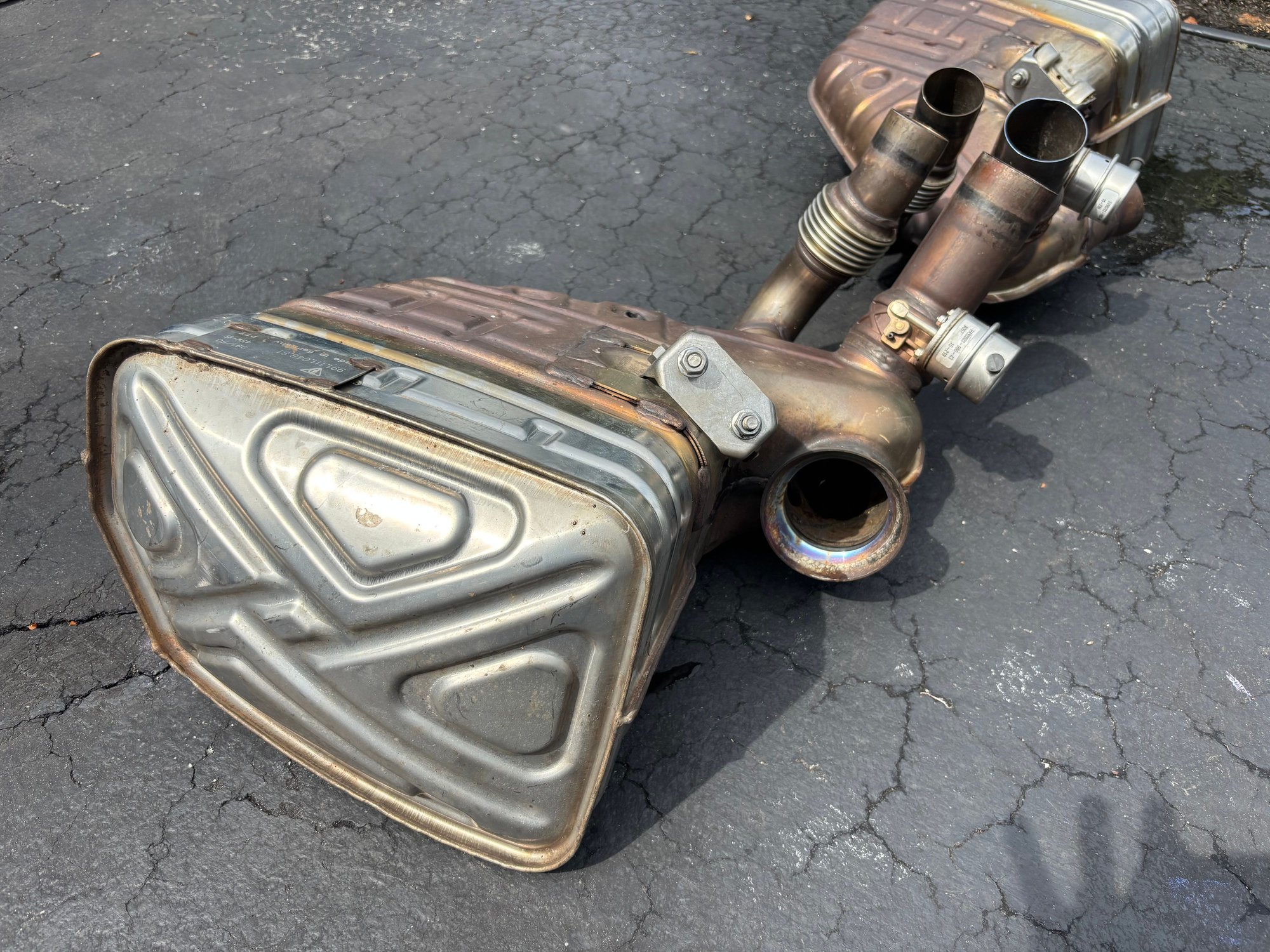 Engine - Exhaust - 991 GT3  OEM Side Mufflers - Used - 2014 to 2021 Porsche GT3 - Colts Neck, NJ 07722, United States