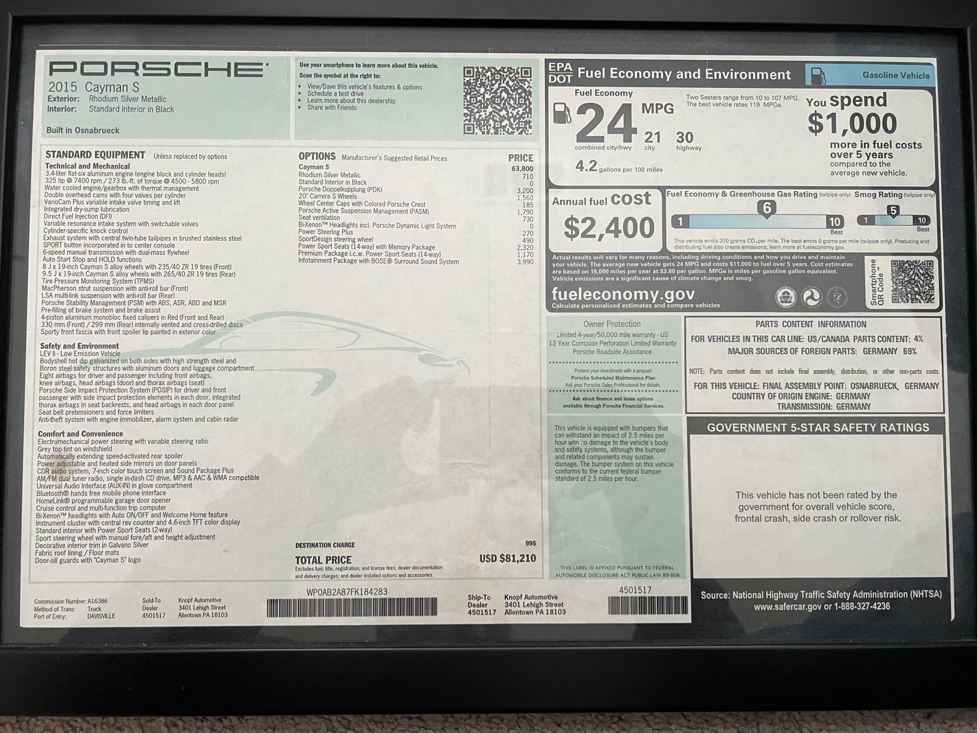 2015 Porsche Cayman - 2015 PORSCHE Cayman S (PDK) - 9423 Miles - Track Prepared - $55k - Used - Canton, GA 30114, United States