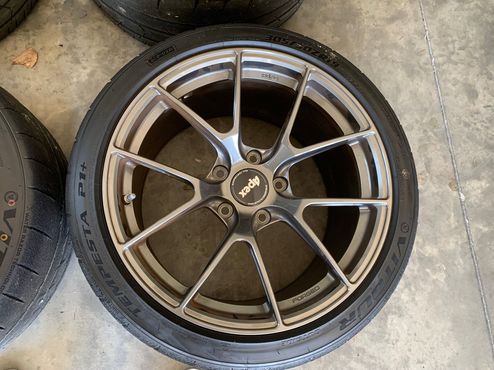 Wheels and Tires/Axles - 19" APEX RACING VS-5RS ANTHRACITE WHEELS AND TEMPESTA P1 P-01R TIRES WITH TPS - Used - Marvin, NC 28173, United States