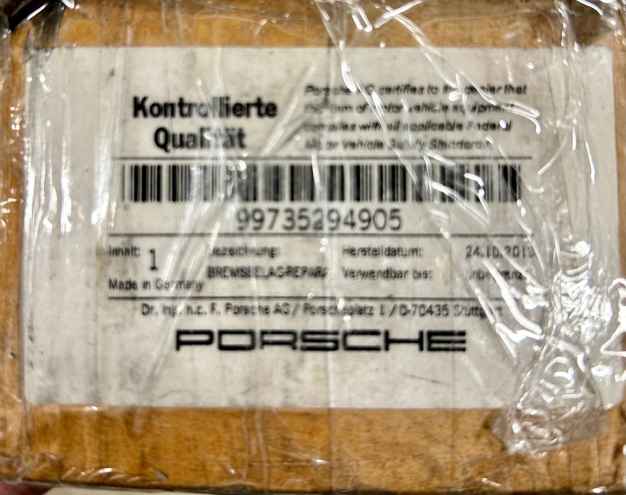 Brakes - 997 Turbo Rear Brake Pads OEM NEW - New - 2007 to 2013 Porsche 911 - Saskatoon, SK S7C0B2, Canada