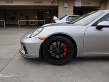 Front view of a GT3 Caliper paint job.