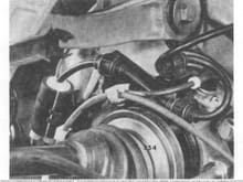 1986 rear ABS wiring at wheel bearing carrier. Photo from WSM Volume 4, Section 45, page 45-12.