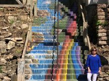 Painted water fall/rainbow