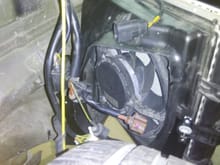 Backside of the 997.1 radiator pod. Passenger side.