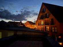 View from Fussen hotel balcony by night...