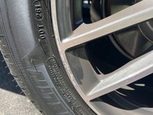 Before -- ouch.  But notice how the rubber never contacted the curb?  